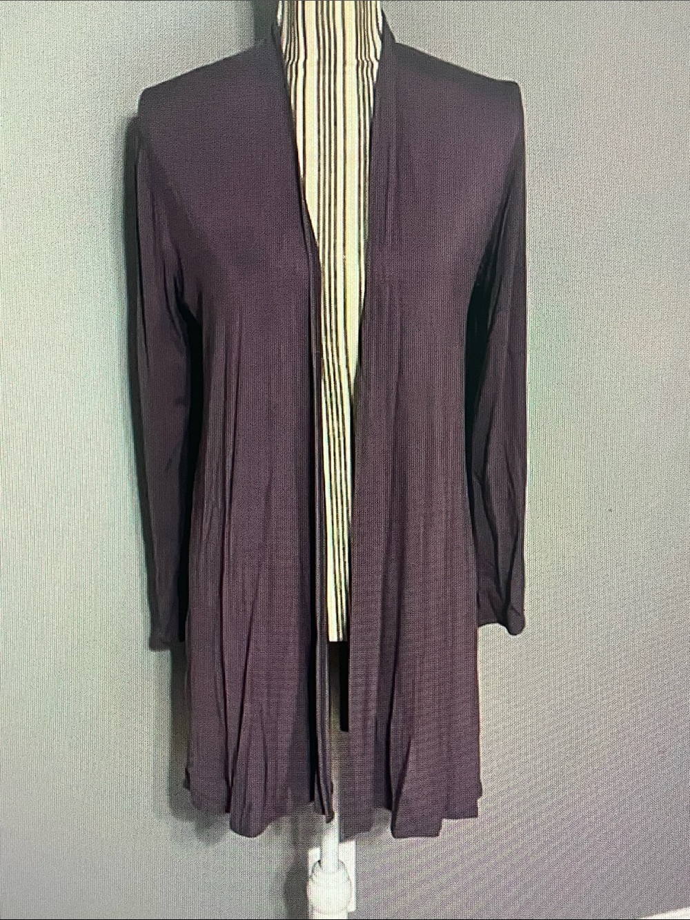 Azules Plum Open-Front Long Sleeve Cardigan